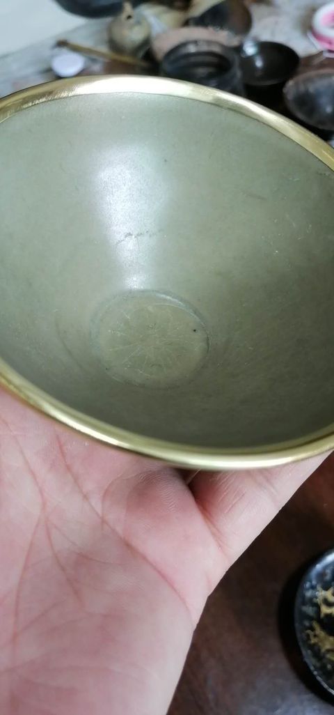 古玩陶瓷北宋耀州窯青瓷斗笠盞拍賣,當前價格6666元