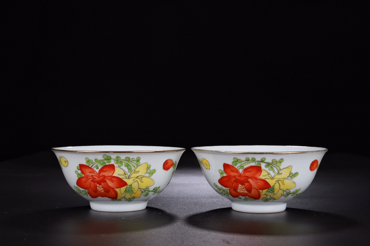 古玩陶瓷蔣斌13期 民國-粉彩花開富貴碗一對拍賣,當(dāng)前價格2000元