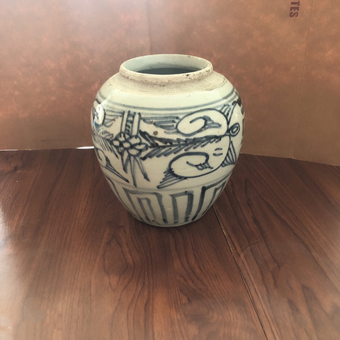 古玩陶瓷清中期青花喜字紋罐拍賣，當(dāng)前價(jià)格880元