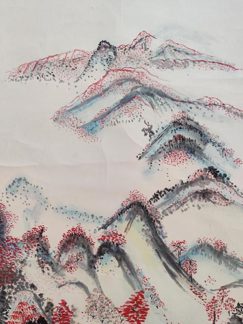 古玩字畫(huà)李白麟老師手工原裱山水立軸拍賣,當(dāng)前價(jià)格300元