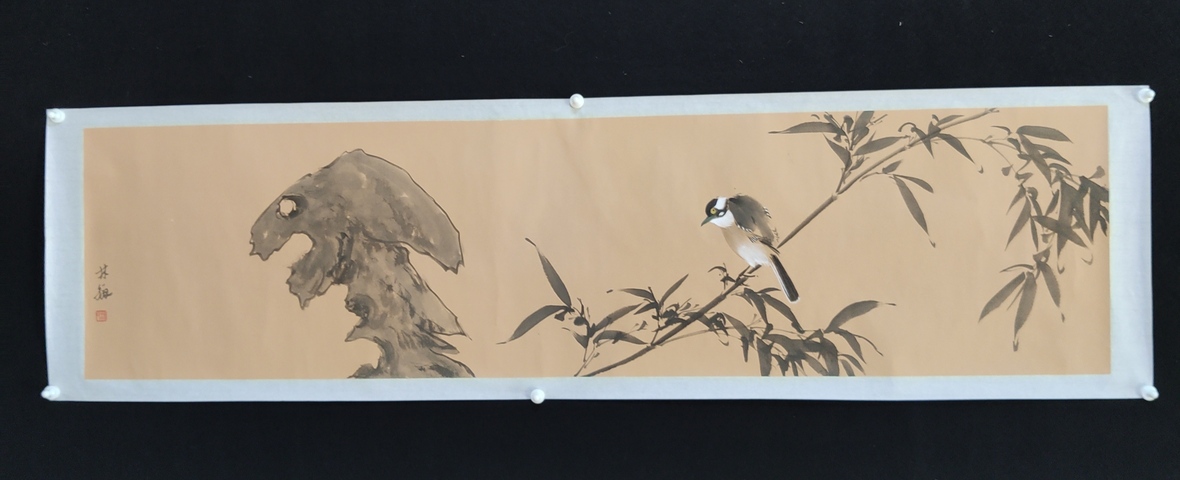 古玩字畫域鑒研究院已實物保真五云山書畫院院長楊經偉老師花鳥軟片拍賣，當前價格300元