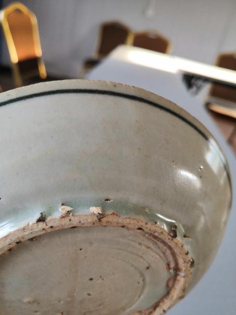 古玩陶瓷明代回青青花壽紋盤拍賣,當前價格1300元