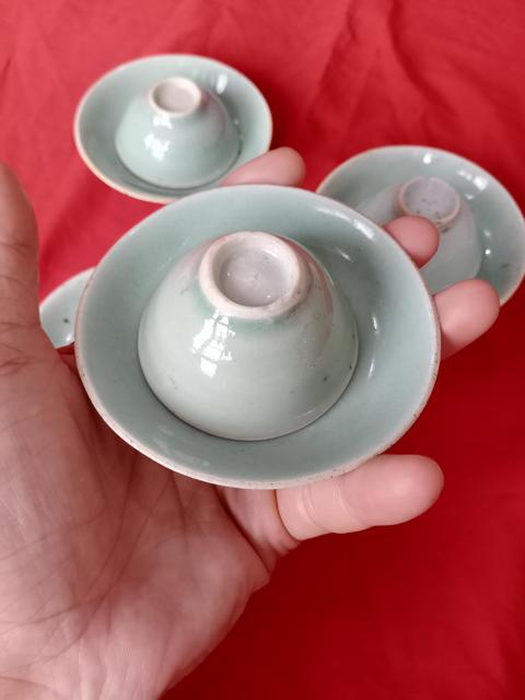 古玩陶瓷豆青釉杯碟拍賣，當前價格1999元