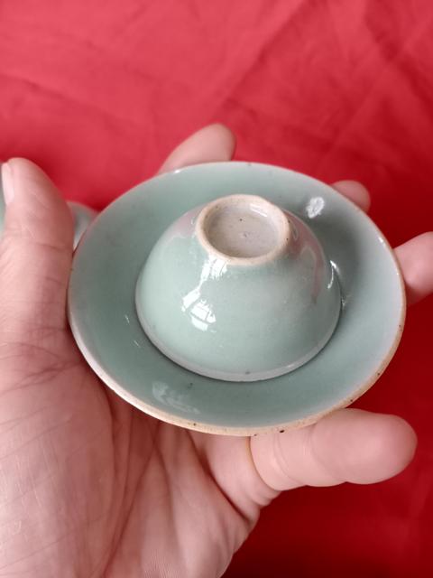 古玩陶瓷豆青釉杯碟拍賣，當前價格1999元