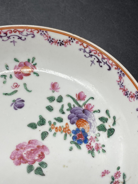 古玩陶瓷精品老貨十八期·乾隆折枝花卉粉彩盤拍賣，當前價格1999元