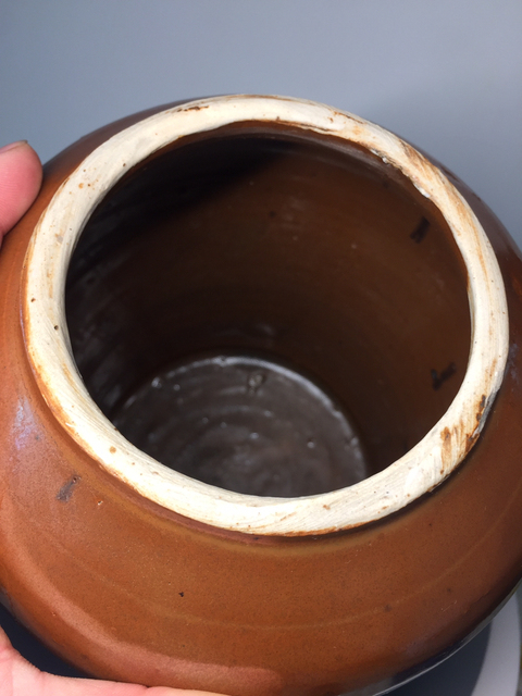 古玩陶瓷清代磁州窯柿紅釉罐（已保真）拍賣，當前價格480元