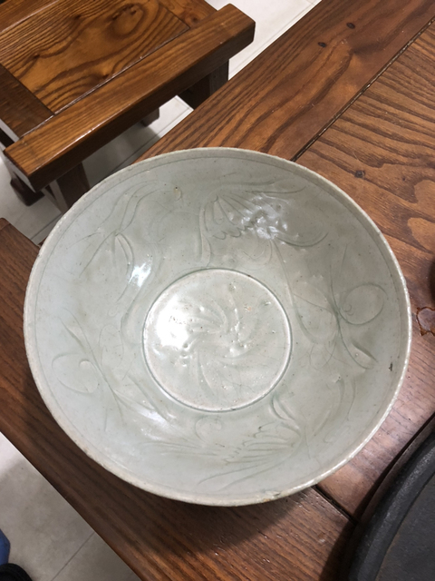 古玩陶瓷北宋青釉刻花大碗拍賣,當前價格4500元