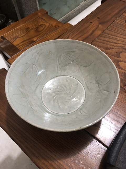 古玩陶瓷北宋青釉刻花大碗拍賣,當前價格4500元