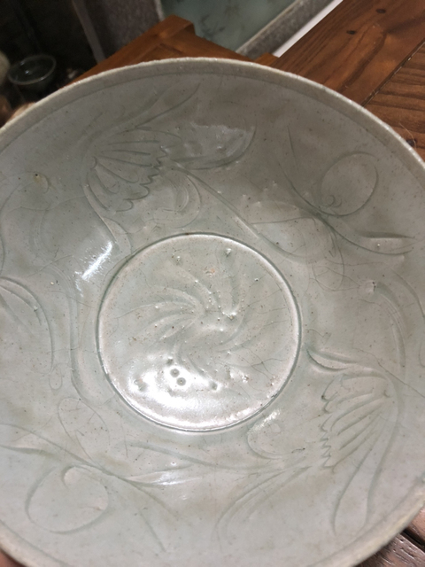 古玩陶瓷北宋青釉刻花大碗拍賣,當前價格4500元
