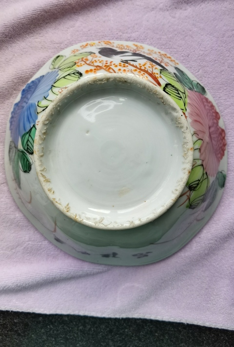 古玩陶瓷花鳥紋碗，龍鳳呈祥紋碗拍賣，當前價格999元