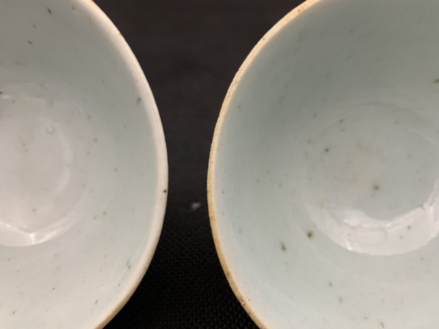 古玩陶瓷清中期 豆青釉杯一對(duì)拍賣(mài),當(dāng)前價(jià)格666元