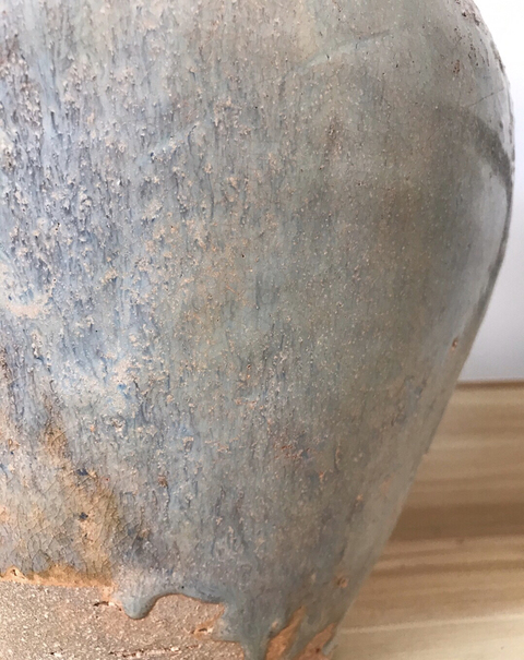 古玩陶瓷唐代鈞窯窯變雙系盤口瓶拍賣,當前價格15000元