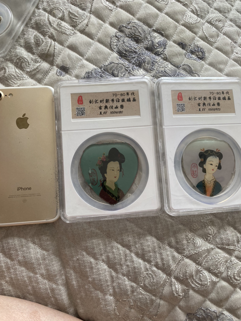 古玩雜項琉璃畫一對拍賣，當前價格420元
