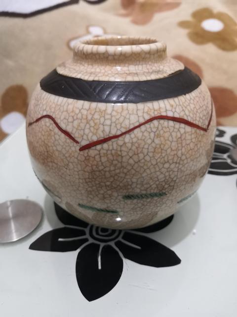 古玩陶瓷成化年造款哥釉地鐵銹釉刀馬人五彩罐拍賣，當前價格1666元