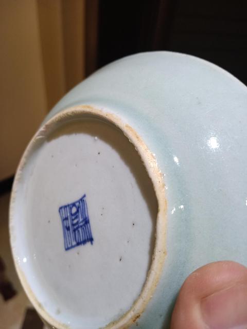 古玩陶瓷清中期豆青釉盤拍賣，當(dāng)前價(jià)格999元