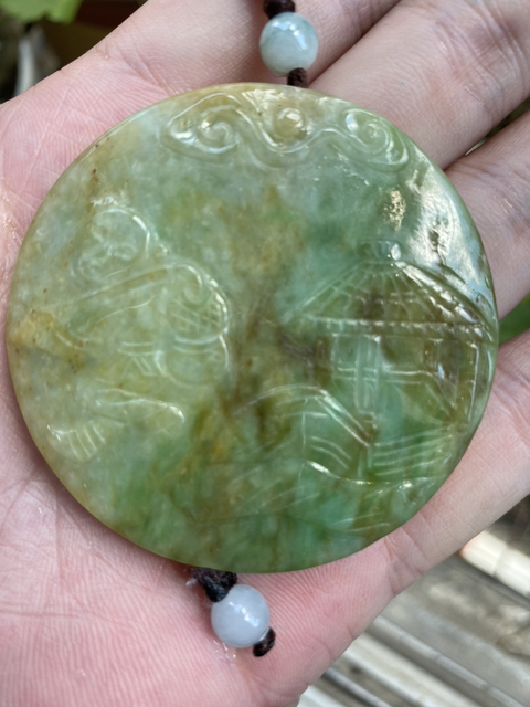 古玩玉器翡翠圓牌拍賣，當前價格1500元