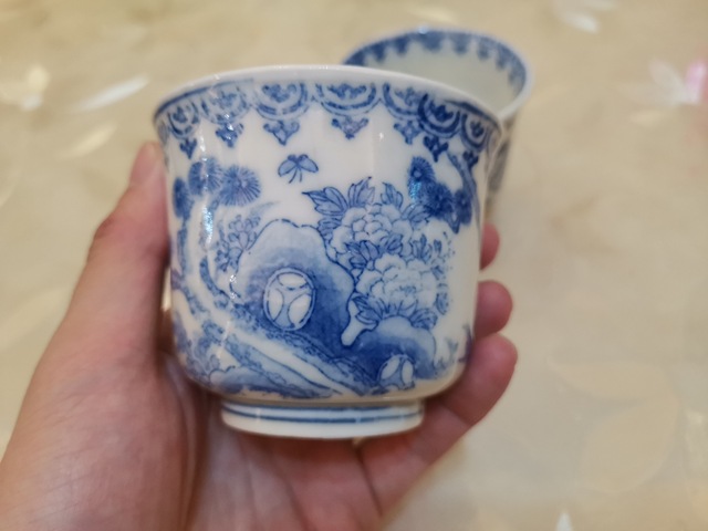 古玩陶瓷民國(guó)嬰戲人物紋杯一對(duì)拍賣，當(dāng)前價(jià)格999元