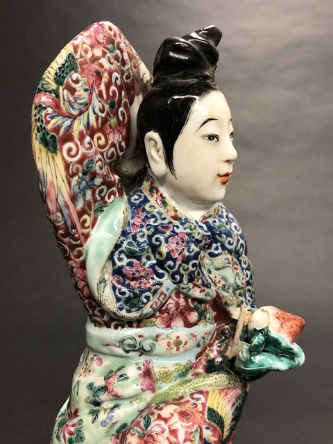 古玩陶瓷清粉彩侍女人塑像拍賣，當前價格3600元