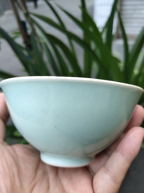 古玩陶瓷豆青釉碗拍賣，當前價格666元