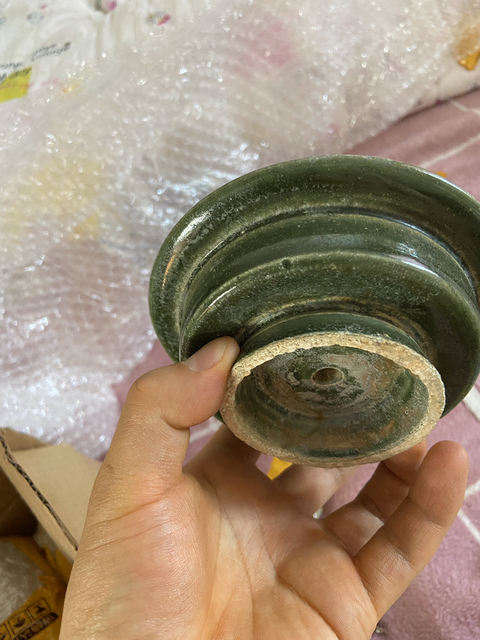 古玩陶瓷明綠釉盞拍賣，當(dāng)前價(jià)格800元