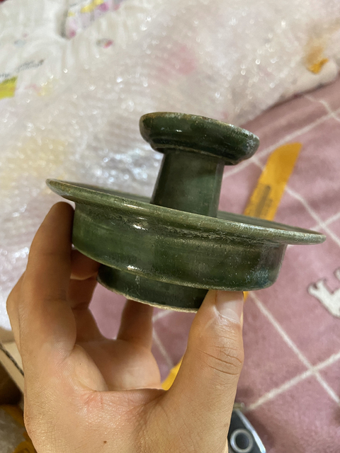 古玩陶瓷明綠釉盞拍賣，當(dāng)前價(jià)格800元