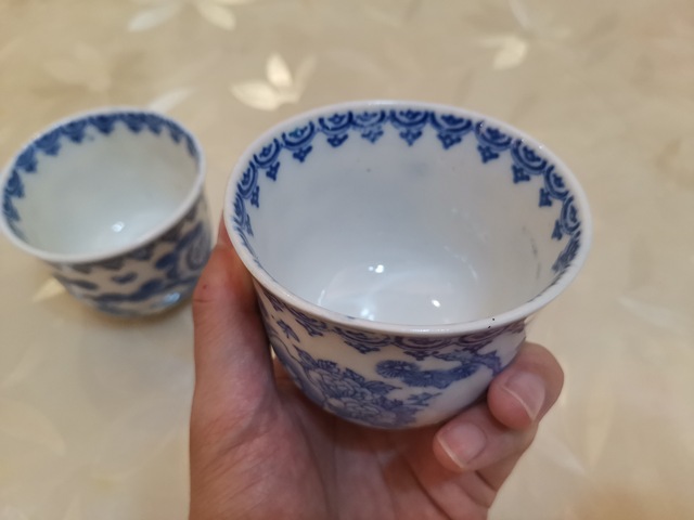 古玩陶瓷晚清民國嬰戲人物紋杯一對拍賣,當前價格1666元