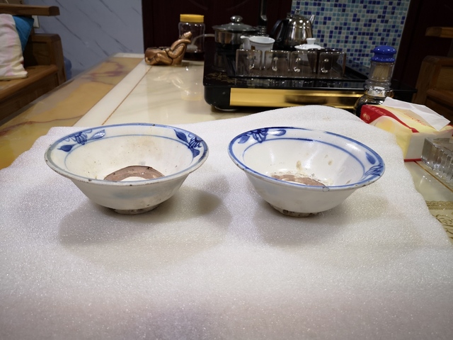 古玩陶瓷清代磁州窯青花碗拍賣，當前價格550元