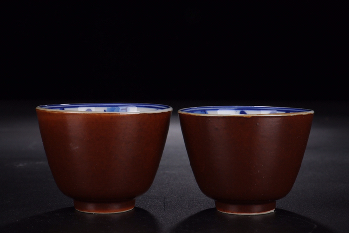 古玩陶瓷創(chuàng)外匯-青花海藻金魚(yú)杯十個(gè)拍賣，當(dāng)前價(jià)格99元