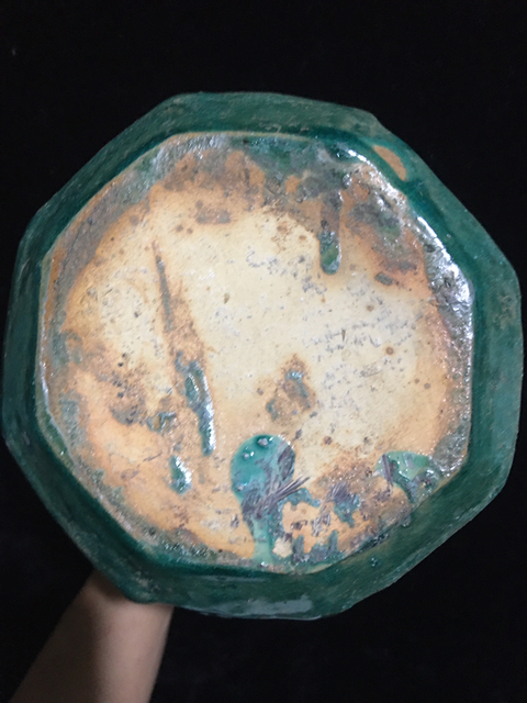 古玩陶瓷八仙開光綠釉提梁壺拍賣,當前價格2000元