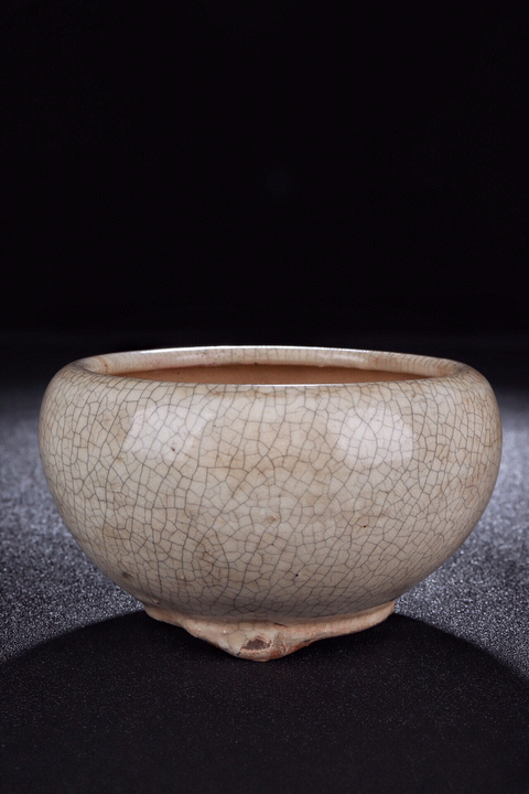 古玩陶瓷清晚-哥釉缽式爐拍賣，當前價格2999元