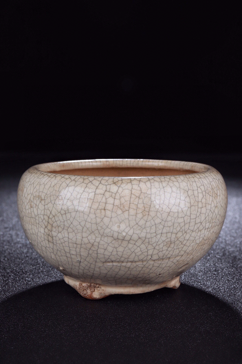 古玩陶瓷清晚-哥釉缽式爐拍賣，當前價格2999元