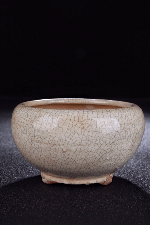 古玩陶瓷清晚-哥釉缽式爐拍賣，當前價格2999元