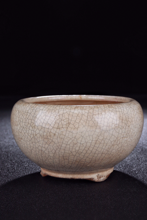 古玩陶瓷清晚-哥釉缽式爐拍賣，當前價格2999元