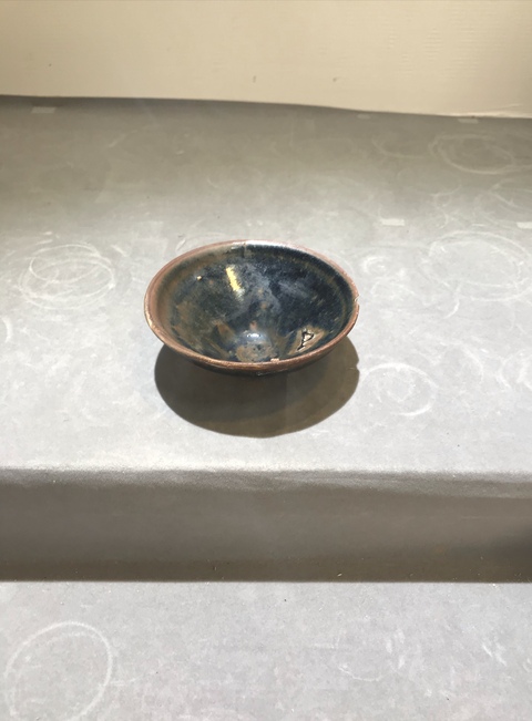 古玩陶瓷(宋代)建窯系黑釉窯變盞拍賣,當前價格1398元