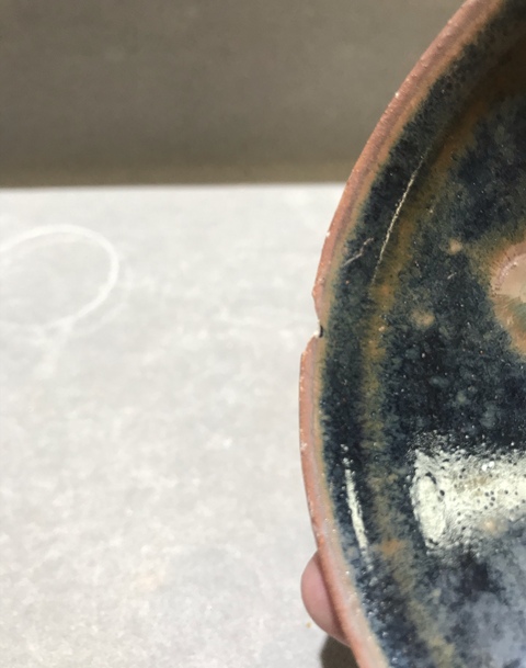 古玩陶瓷(宋代)建窯系黑釉窯變盞拍賣,當前價格1398元