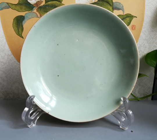 古玩陶瓷豆青釉盤拍賣,當(dāng)前價(jià)格666元