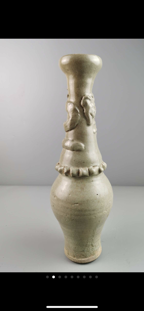 古玩陶瓷宋元影青釉堆塑龍紋瓶(保真卡)拍賣(mài),當(dāng)前價(jià)格2380元