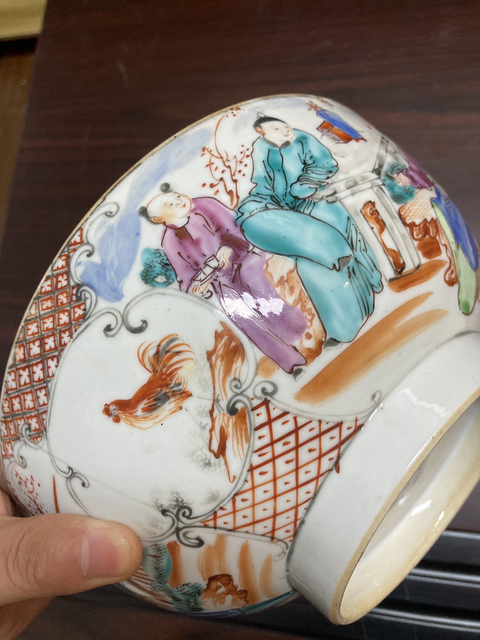 古玩陶瓷廣彩花卉人物紋碗拍賣，當前價格800元