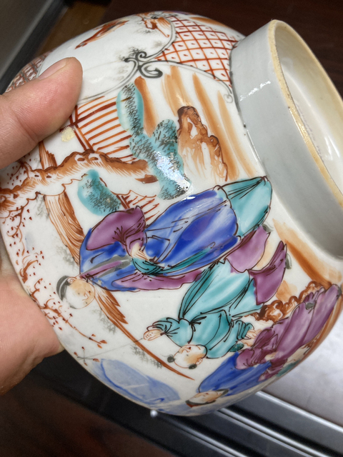 古玩陶瓷廣彩花卉人物紋碗拍賣，當前價格800元