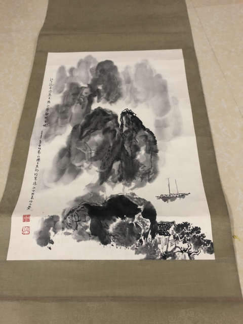 古玩字畫吳仁德 漓江山水拍賣,當前價格6000元