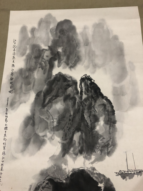 古玩字畫吳仁德 漓江山水拍賣,當前價格6000元