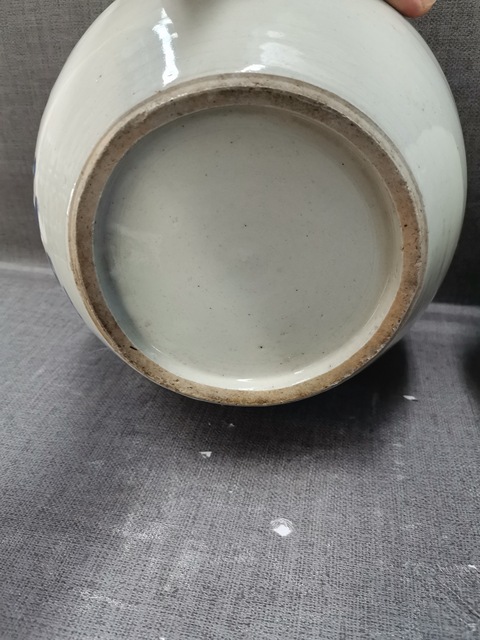 古玩陶瓷青花囍字紋西瓜罐一對!!有域鑒保真卡拍賣,當前價格260元