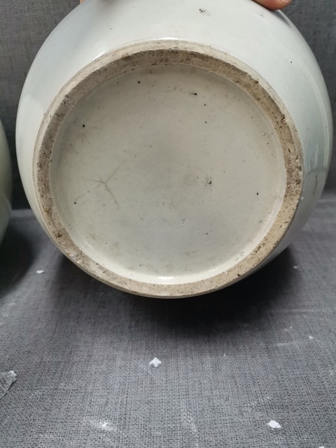 古玩陶瓷青花囍字紋西瓜罐一對!!有域鑒保真卡拍賣,當前價格260元