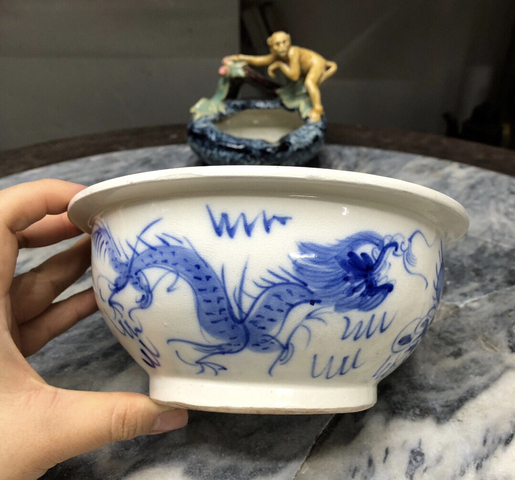古玩陶瓷青花龍紋碗拍賣，當(dāng)前價(jià)格1280元