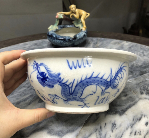 古玩陶瓷青花龍紋碗拍賣，當(dāng)前價(jià)格1280元