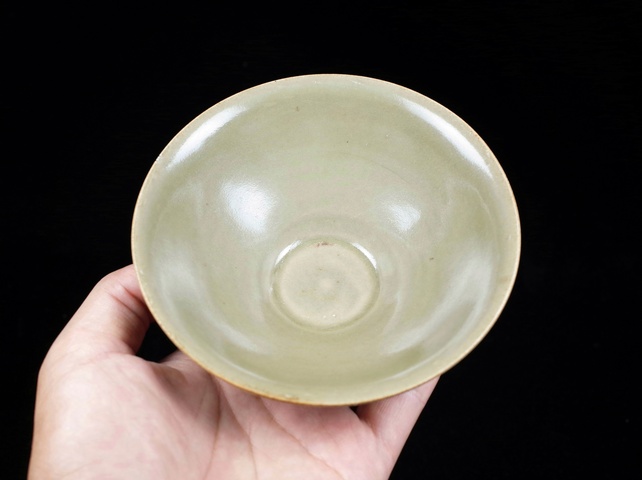 古玩陶瓷耀州窯青瓷斗笠盞拍賣，當前價格9999元