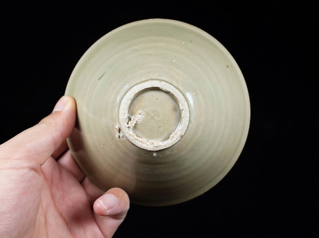 古玩陶瓷耀州窯青瓷斗笠盞拍賣，當前價格9999元