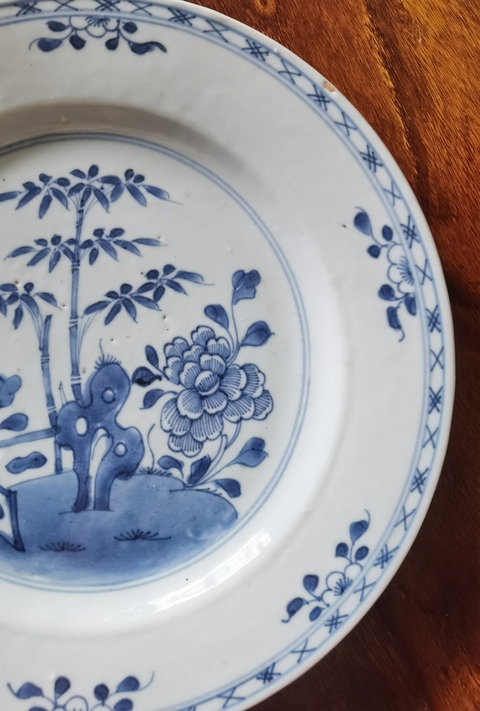 古玩陶瓷花卉紋青花盤拍賣，當前價格1999元