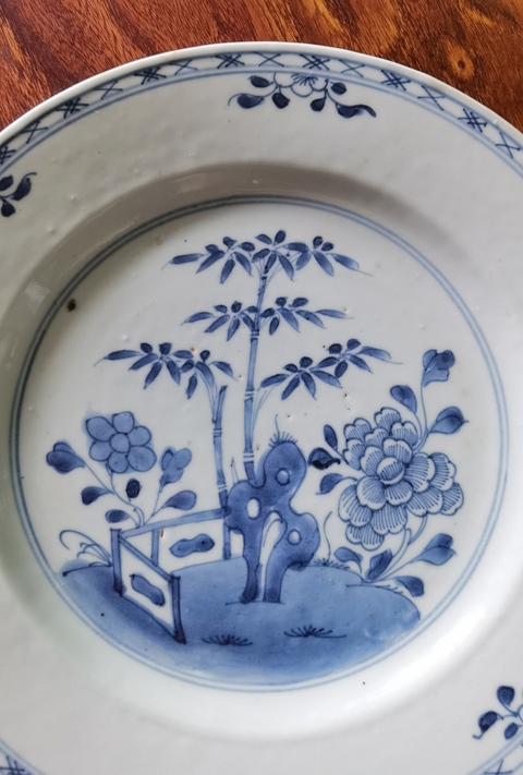 古玩陶瓷花卉紋青花盤拍賣，當前價格1999元