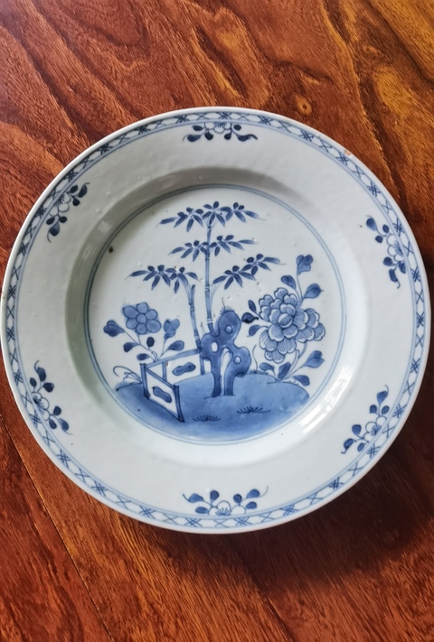 古玩陶瓷花卉紋青花盤拍賣，當前價格1999元